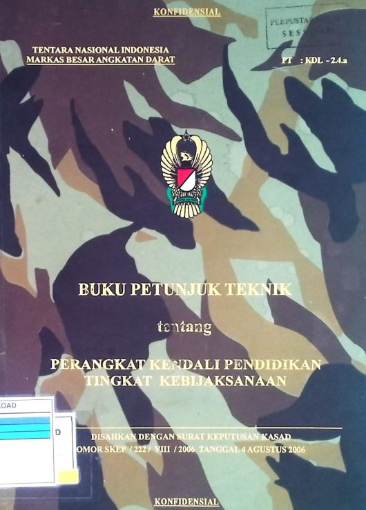 Buku Petunjuk Teknik Perangkat Kendali Pendidikan Tingkat Kebijaksanaan